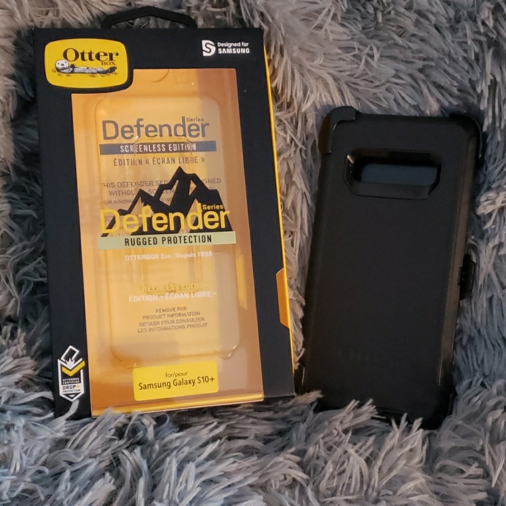 Authentic Black Samsung 10+ OtterBox case.
